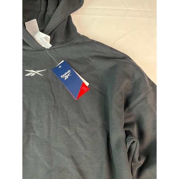 Reebok Hoodie Sweatshirt Womens Size S Small Black Pullover Logo New - Picture 1 of 8